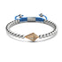 Cerf-volant | Or rose 18 carats et argent et bleu | Bracelet Charmballa en Cristal de Macramé